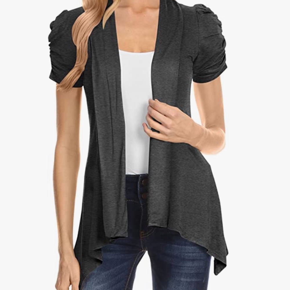 PURPLE Open Short Sleeved Cardigan~ NEW in Package